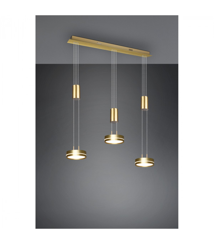 Franklin Modern 3 Light Bar Pendant Ceiling Light Brass Matt 3000K-4