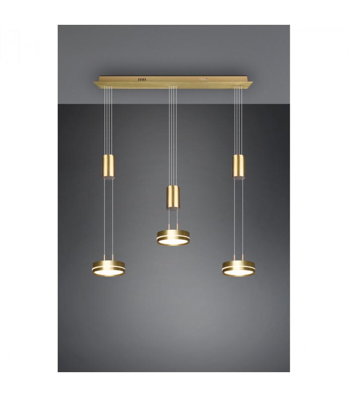 Franklin Modern 3 Light Bar Pendant Ceiling Light Brass Matt 3000K-5