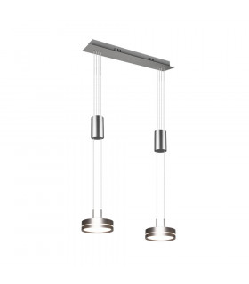 Franklin Modern 2 Light 9W LED Pendant Ceiling Light Nickel Matt 3000K-1