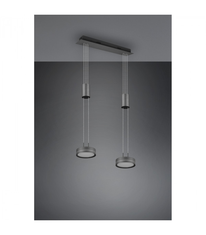 Franklin Modern 2 Light 9W LED Pendant Ceiling Light Anthracite 3000K-5