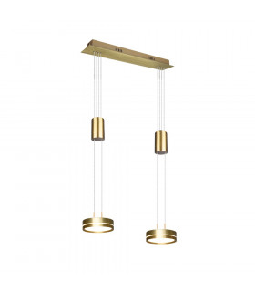 Franklin Modern 2 Light 9W LED Pendant Ceiling Light Brass Matt 3000K-1