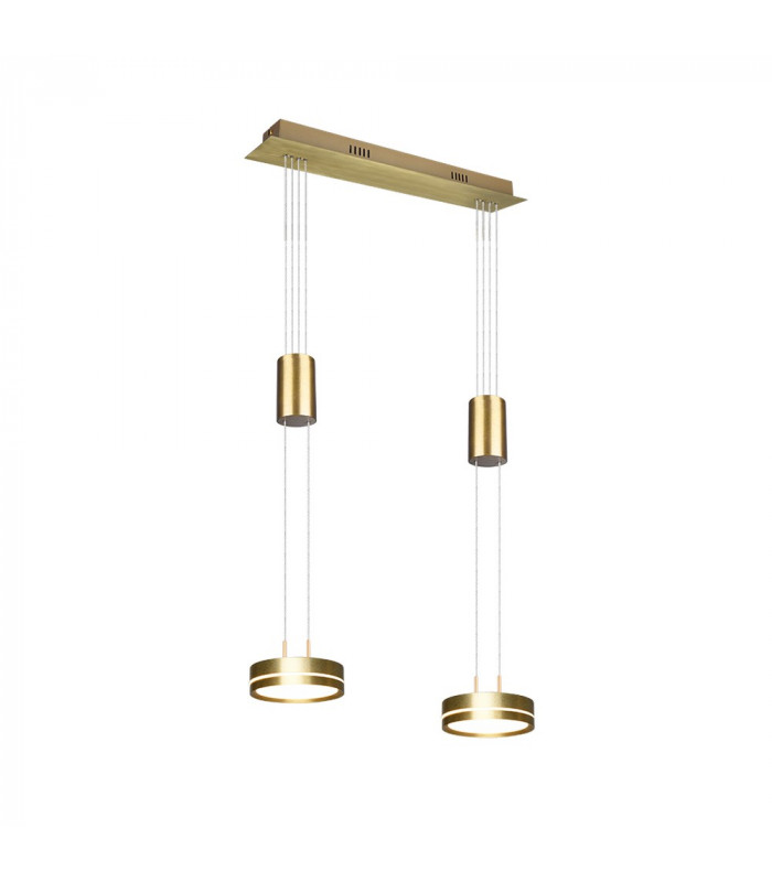 Franklin Modern 2 Light 9W LED Pendant Ceiling Light Brass Matt 3000K-1