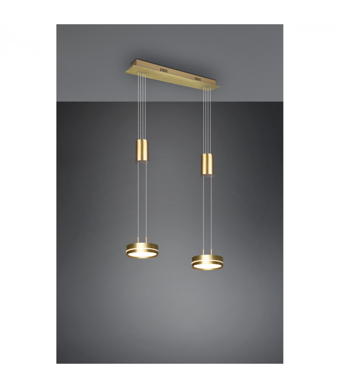Franklin Modern 2 Light 9W LED Pendant Ceiling Light Brass Matt 3000K-2