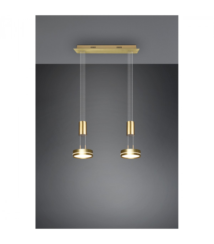 Franklin Modern 2 Light 9W LED Pendant Ceiling Light Brass Matt 3000K-5