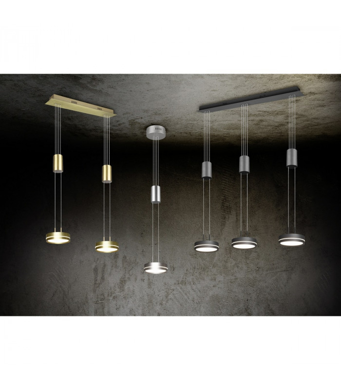 Franklin Modern 2 Light 9W LED Pendant Ceiling Light Brass Matt 3000K-6