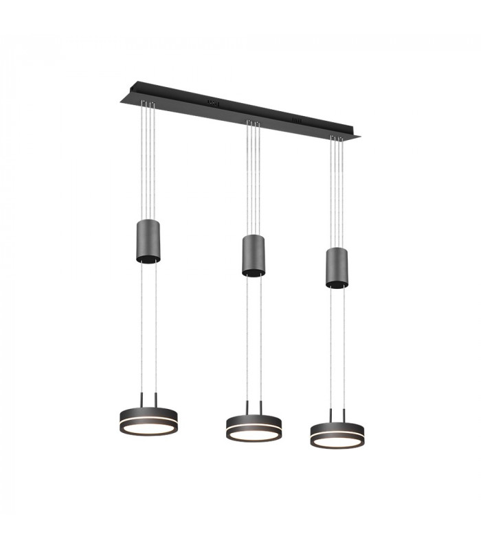 Franklin Modern 3 Light Bar Pendant Ceiling Light Anthracite 3000K-1
