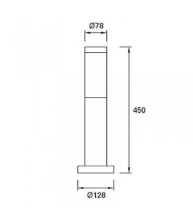 1 Light Outdoor Bollard Light Brown IP55 - 2