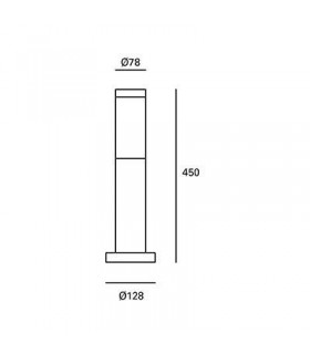 1 Light Outdoor Bollard Light Grey IP55 - 2