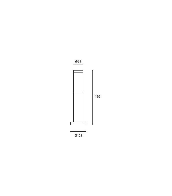 1 Light Outdoor Bollard Light Grey IP55 - 2