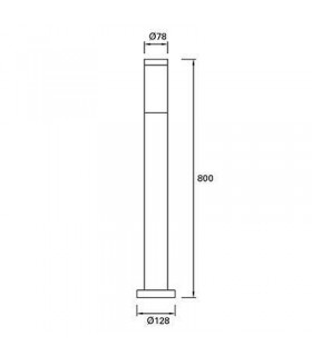 1 Light Outdoor Bollard Light Urban Grey IP55 - 2