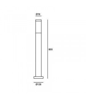 1 Light Outdoor Bollard Light Grey IP55 - 2