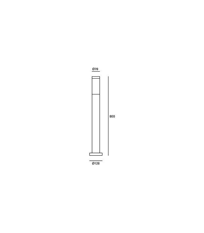 1 Light Outdoor Bollard Light Grey IP55 - 2