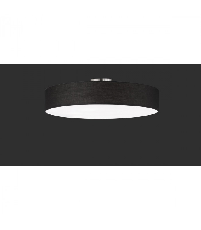 Hotel Modern 5 Light 65cm Cylindrical Ceiling Light Nickel Matt Black Shade-2
