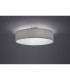 Hotel Modern 3 Light 50cm Cylindrical Ceiling Light Nickel Matt White Shade-4