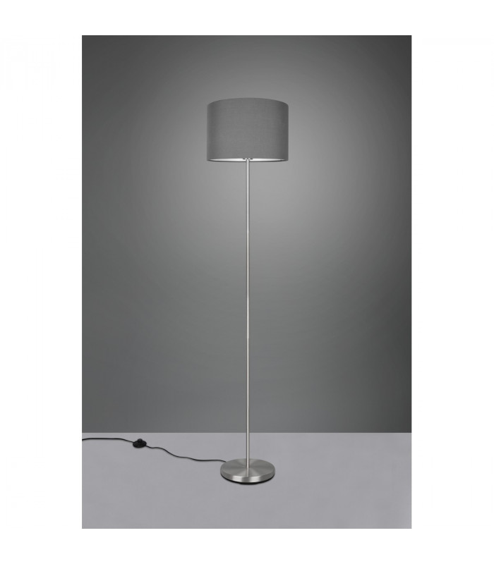 Hotel Modern Floor Lamp with Shade Nickel Matt with Footswitch-3
