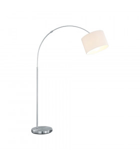 Hotel Young living Arc Floor Lamp Nickel Matt with Footswitch with White Shade-1