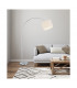 Hotel Young living Arc Floor Lamp Nickel Matt with Footswitch with White Shade-4