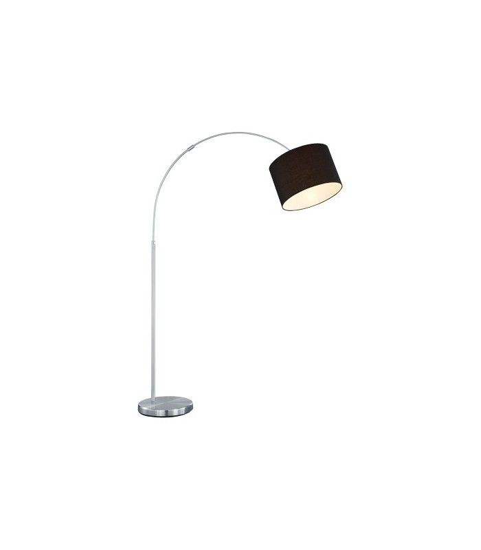 Hotel Young living Arc Floor Lamp Nickel Matt with Footswitch with Black Shade-1
