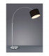 Hotel Young living Arc Floor Lamp Nickel Matt with Footswitch with Black Shade-2