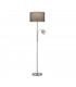 Hotel Modern Floor Lamp with Shade Nickel Matt with Grey Shade-1