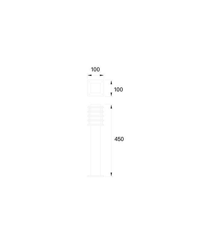 1 Light Outdoor Bollard Light Brown IP55 - 2