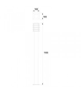 1 Light Outdoor Bollard Light Brown IP55 - 2
