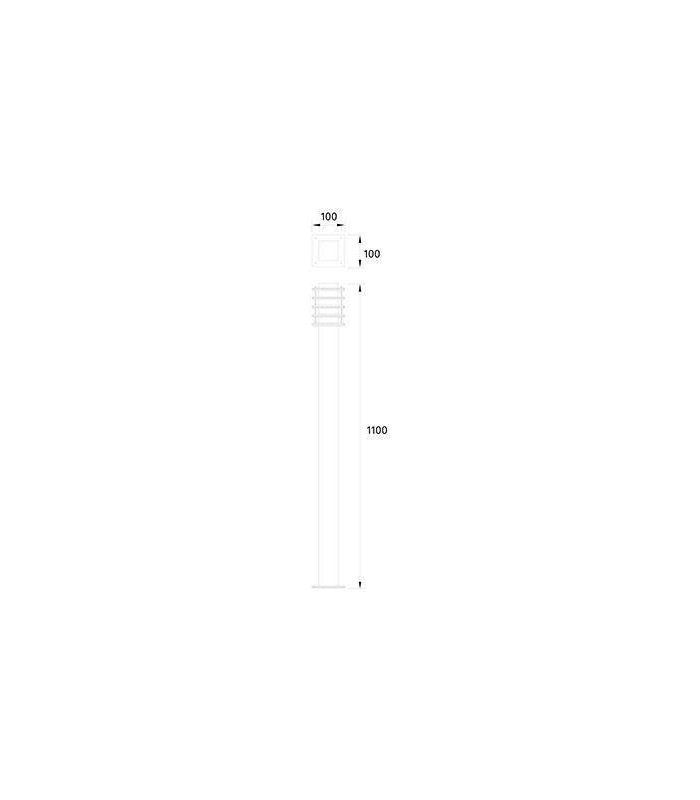 1 Light Outdoor Bollard Light Brown IP55 - 2