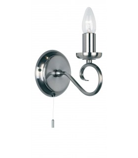 1 Light Indoor Candle Wall Light Antique Silver, E14 - 1