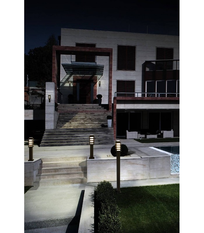 1 Light Outdoor Wall Light Brown IP55 - 3