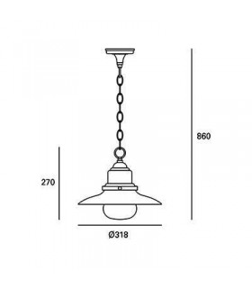 1 Light Outdoor Ceiling Pendant Light Black IP44 - 2