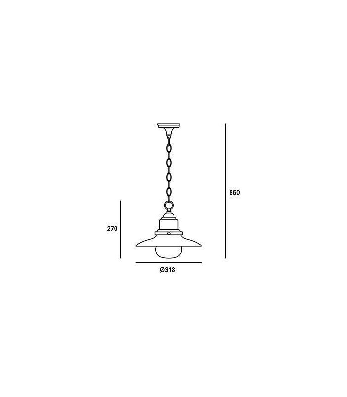 1 Light Outdoor Ceiling Pendant Light Black IP44 - 2