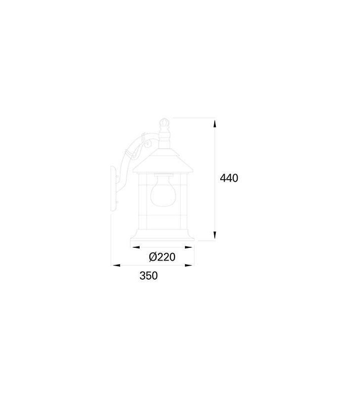 1 Light Outdoor Wall Lantern Rusty Brown - 2