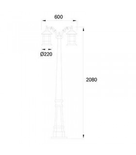 2 Light Lamp Post Rusty Brown - 2