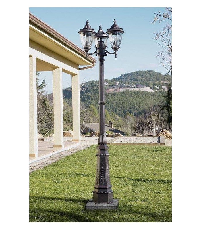 Outdoor Post Lantern Rusty Brown - 3