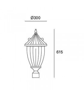 3 Light Outdoor Post Lantern Rusty Brown - 2