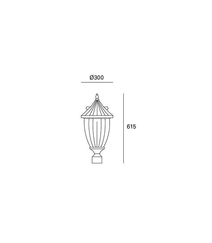 3 Light Outdoor Post Lantern Rusty Brown - 2