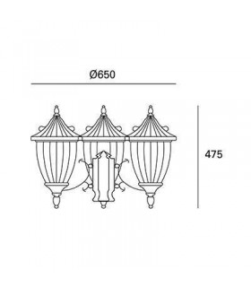 3 Light Triple Outdoor Post Lantern Rusty Brown - 2
