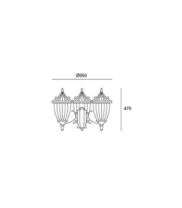 3 Light Triple Outdoor Post Lantern Rusty Brown - 2