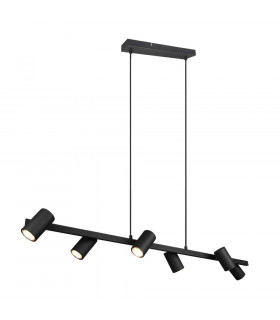 Marley Modern 6 Light Bar Pendant Ceiling Light Black Matt-1