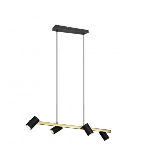 Marley Modern 4 Light Bar Pendant Ceiling Light Black Gold-1