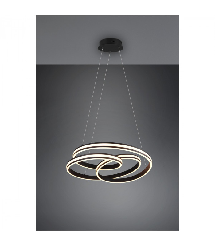 Nuria Modern 60W LED Pendant Ceiling Light Black Matt 2300-3000-4000K-2