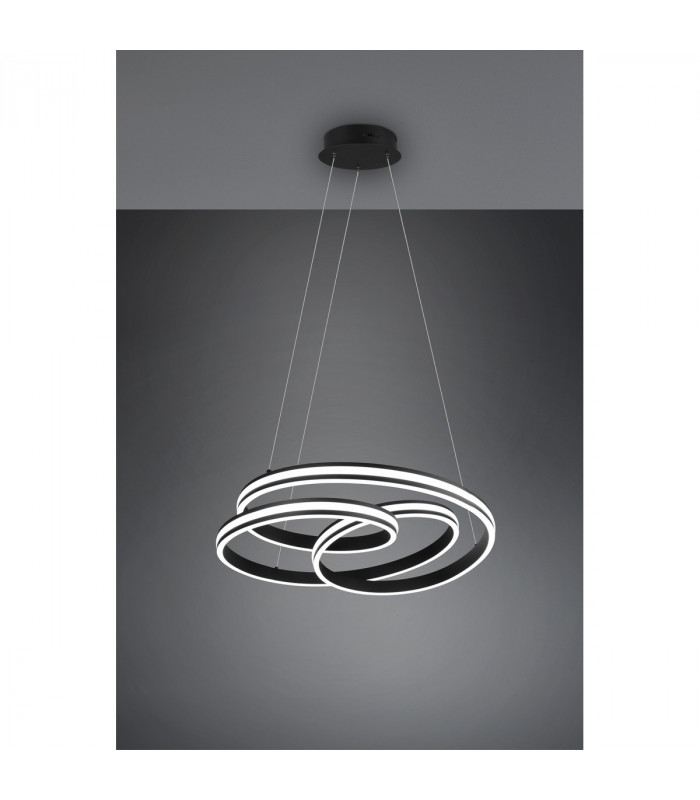 Nuria Modern 60W LED Pendant Ceiling Light Black Matt 2300-3000-4000K-5