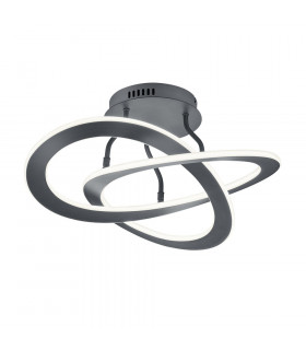 Oakland Modern 40W LED Semi Flush Light Anthracite 3000K-1