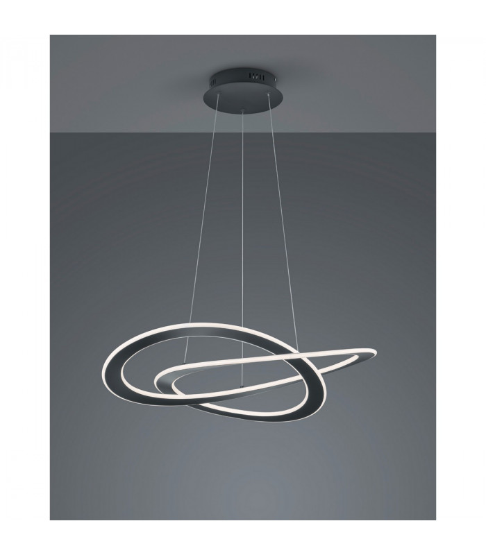 Oakland Modern 52W LED Pendant Ceiling Light Anthracite 3000K-2