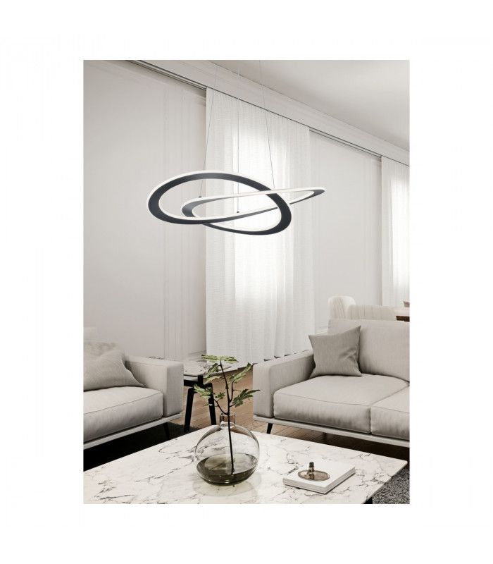 Oakland Modern 52W LED Pendant Ceiling Light Anthracite 3000K-3