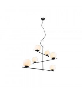 Pure Modern 6 Light Multi Arm Pendant Ceiling Light Black Matt-1