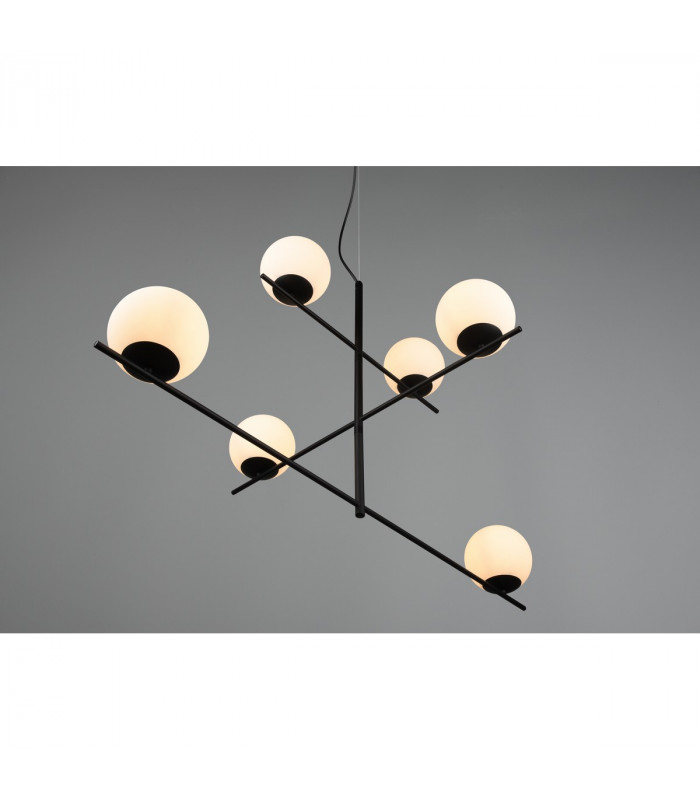 Pure Modern 6 Light Multi Arm Pendant Ceiling Light Black Matt-5