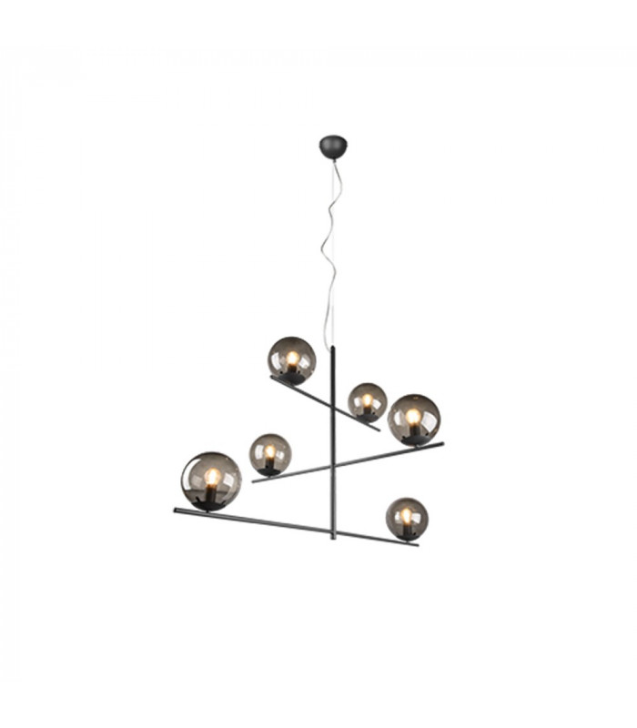 Pure Modern 6 Light Multi Arm Pendant Ceiling Light Anthracite-1