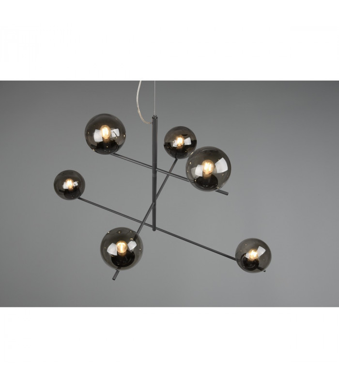 Pure Modern 6 Light Multi Arm Pendant Ceiling Light Anthracite-4