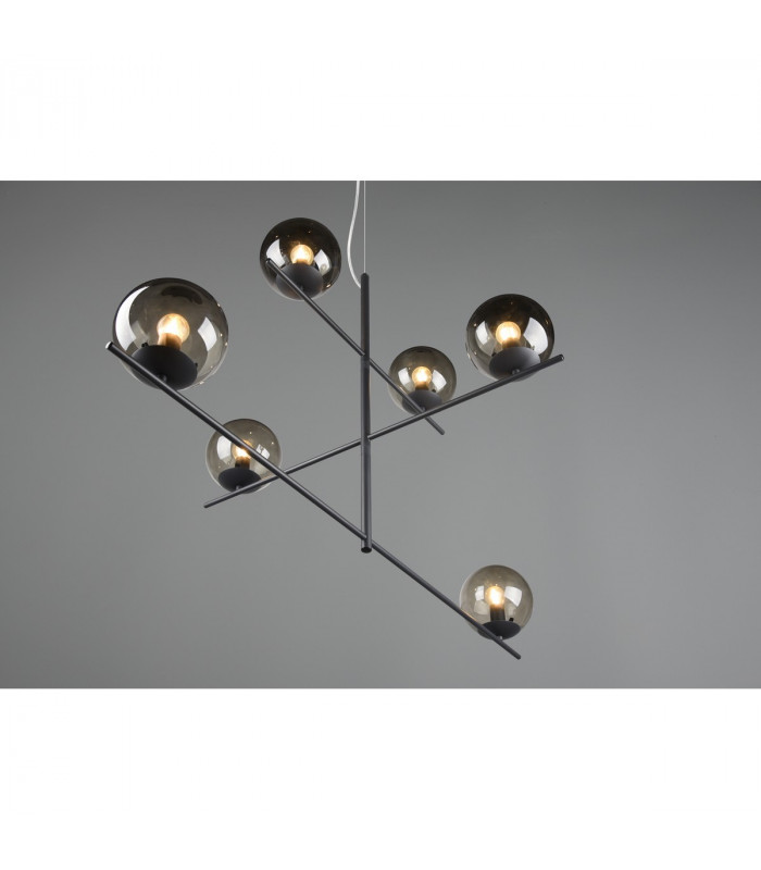 Pure Modern 6 Light Multi Arm Pendant Ceiling Light Anthracite-5